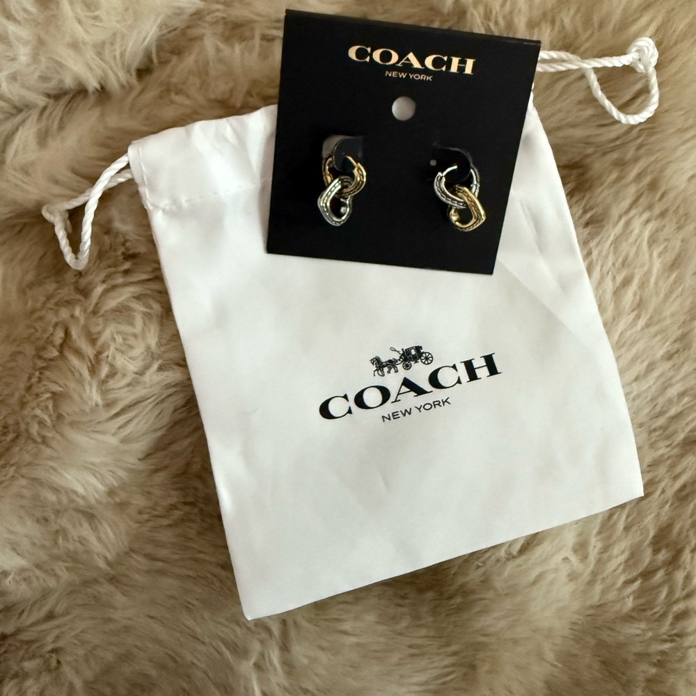Coach Two-Tone Gold and Silver Earrings